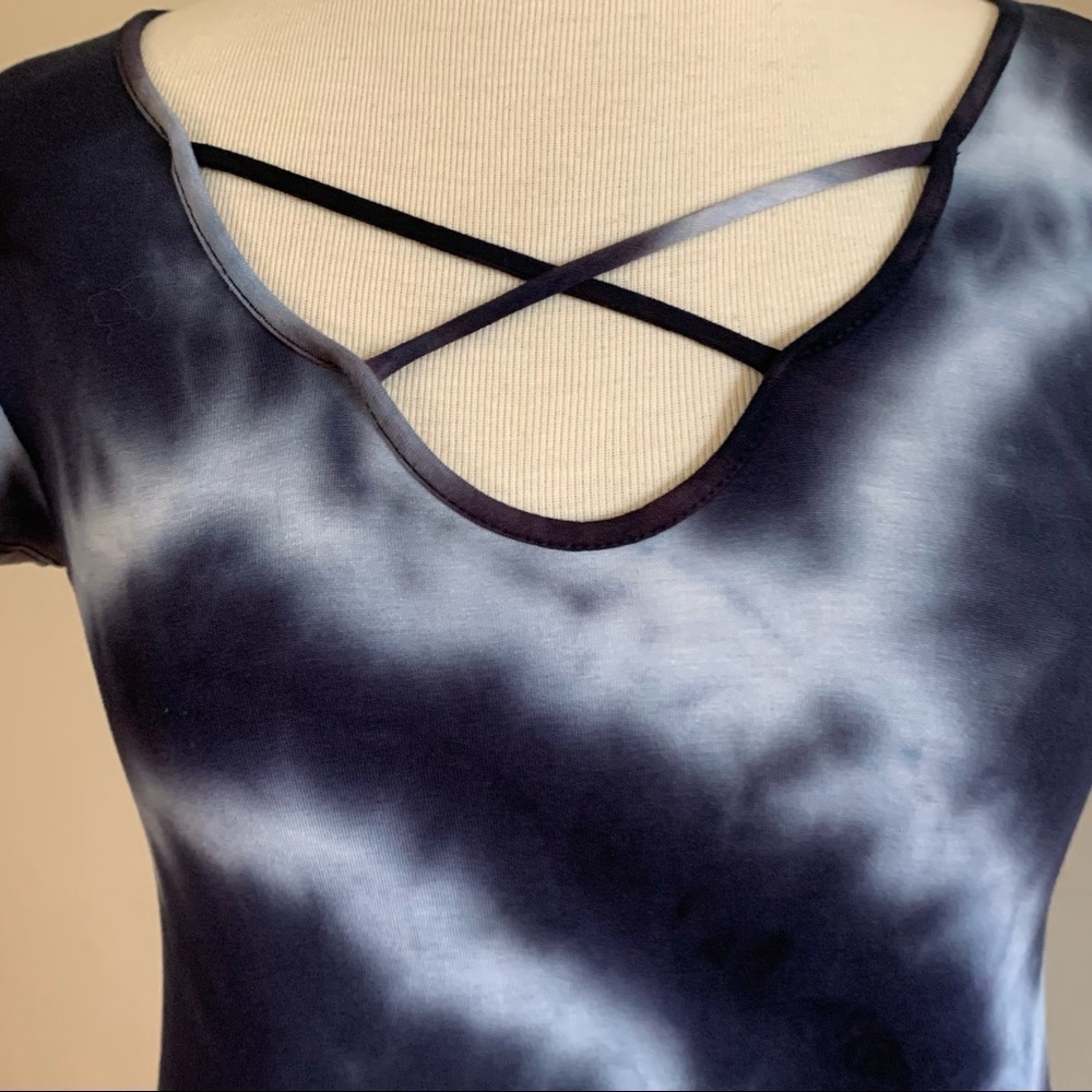 ROLLA COSTER Small Tie Dye Blue short sleeve T-shirt Dress - Picture 7 of 16